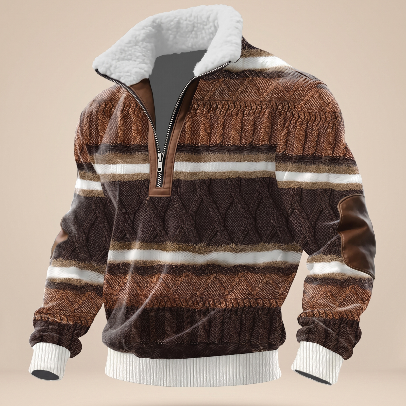 Herrenjacke – harmonisiertes Produktbild auf warmem beigem Hintergrund