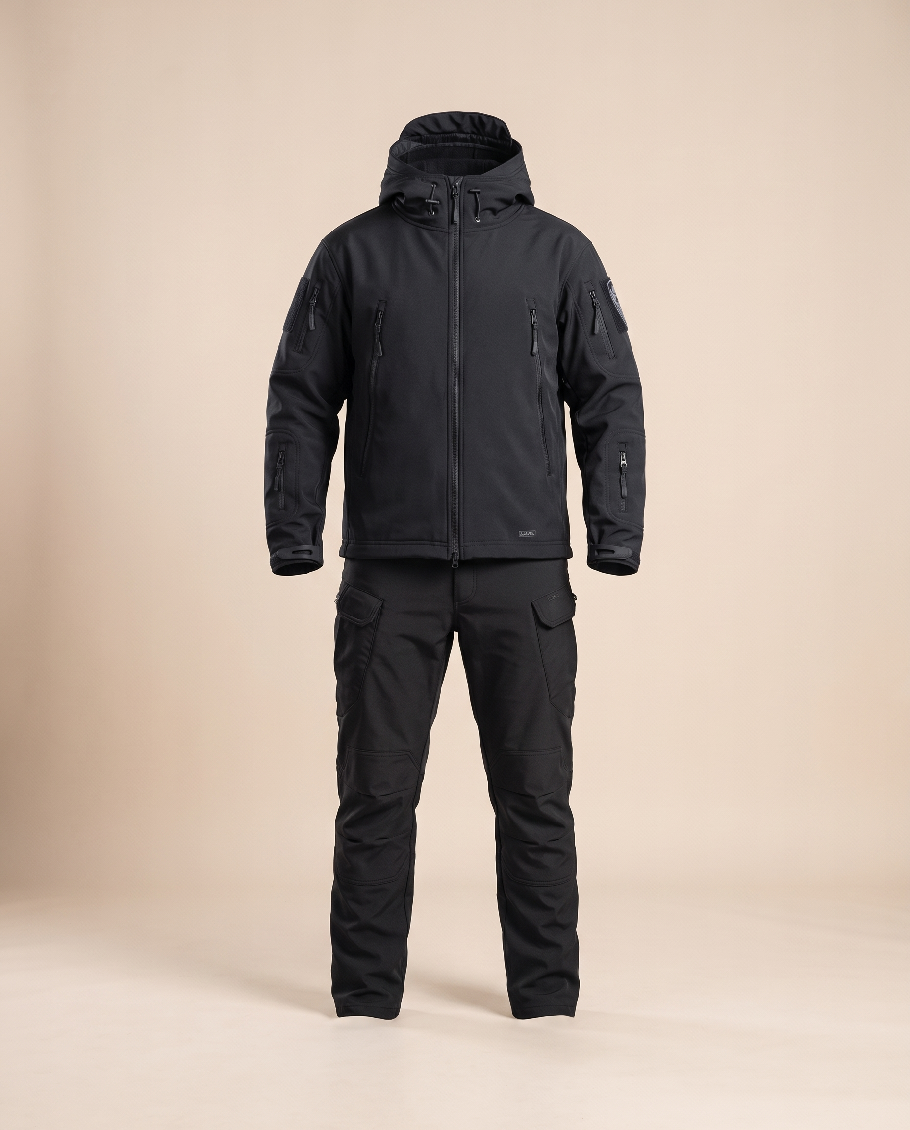 Herrenjacke – harmonisiertes Produktbild auf warmem beigem Hintergrund