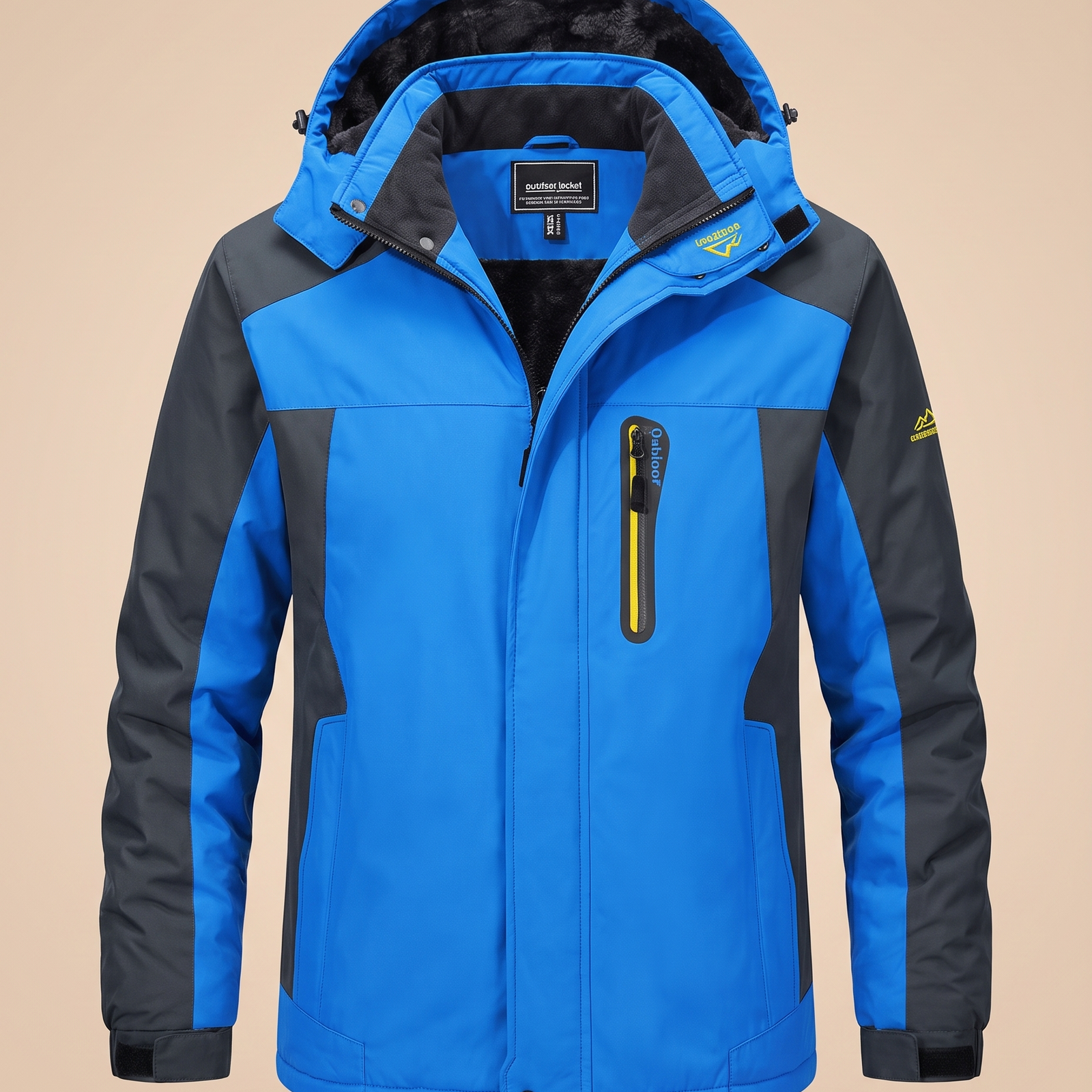 Herrenjacke auf warmbeigem Hintergrund #E8DED2