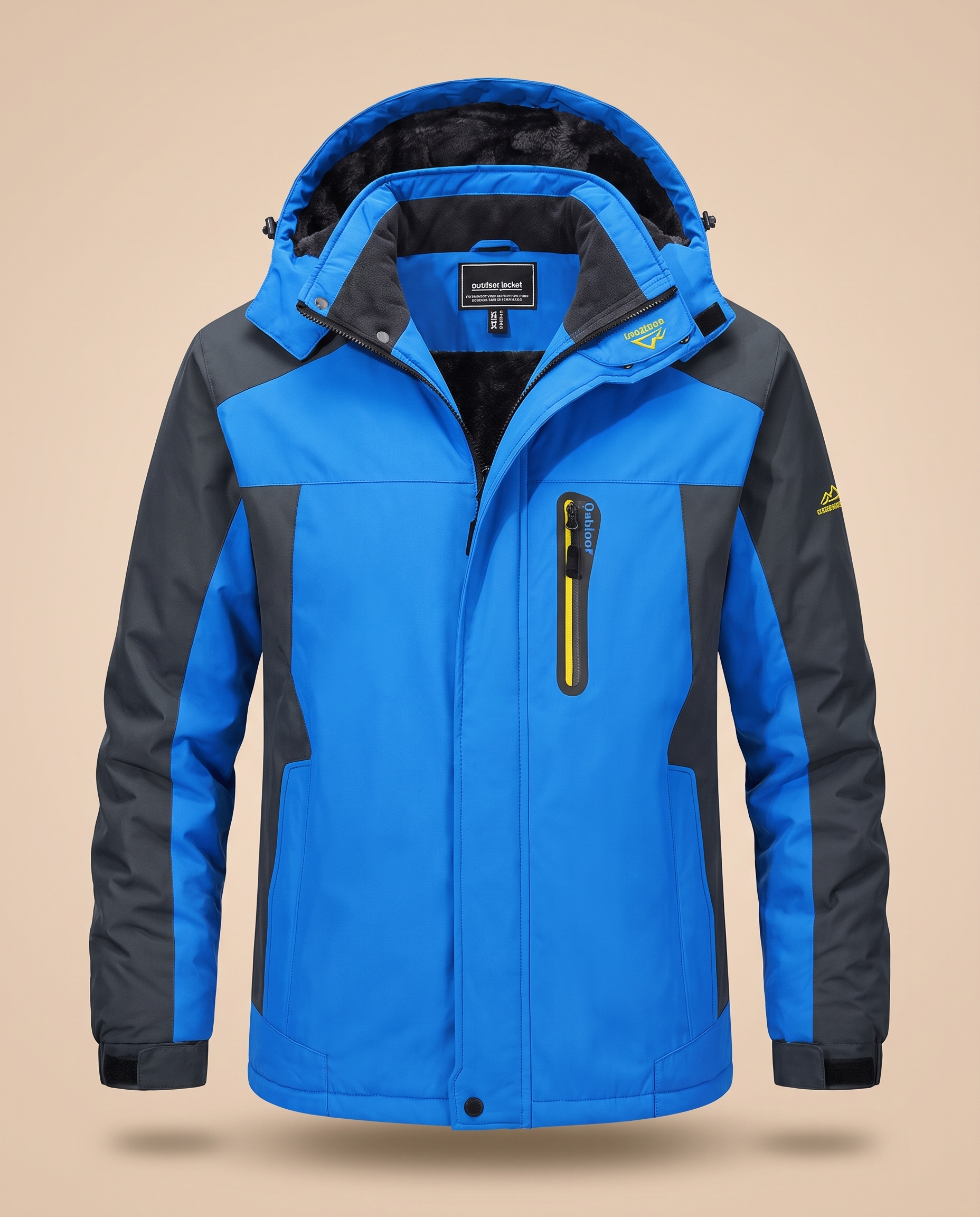 Herrenjacke auf warmbeigem Hintergrund #E8DED2