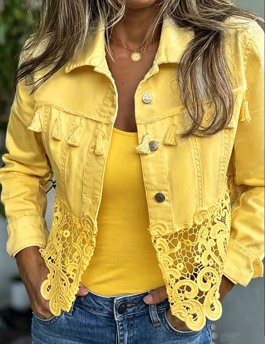 Cosima | Jacke mit Fransen- und Spitzendetails – Bild 1