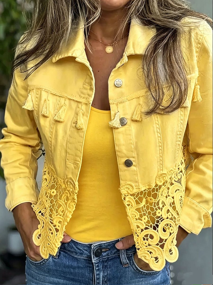 Cosima | Jacke mit Fransen- und Spitzendetails – Bild 1