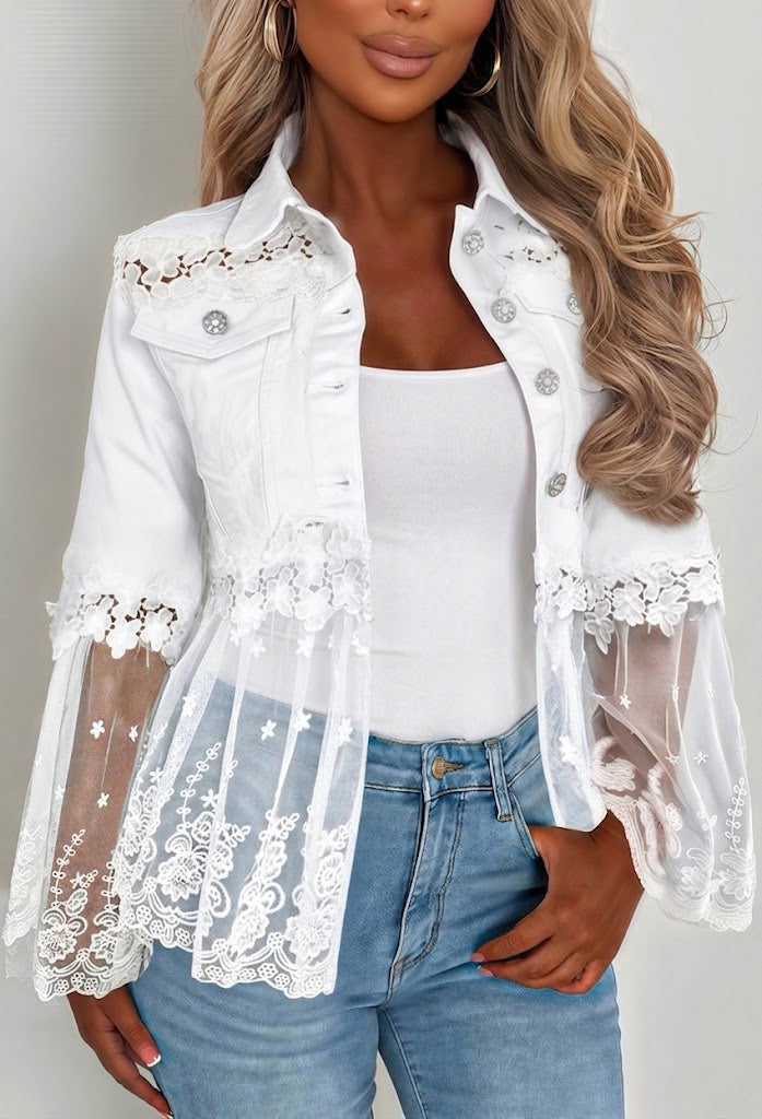 Maja | Jacke mit transparenten Spitzeneinsätzen – Bild 1