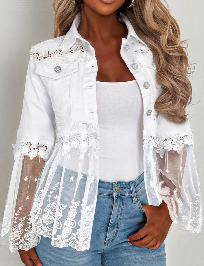 Maja | Jacke mit transparenten Spitzeneinsätzen – Bild 1