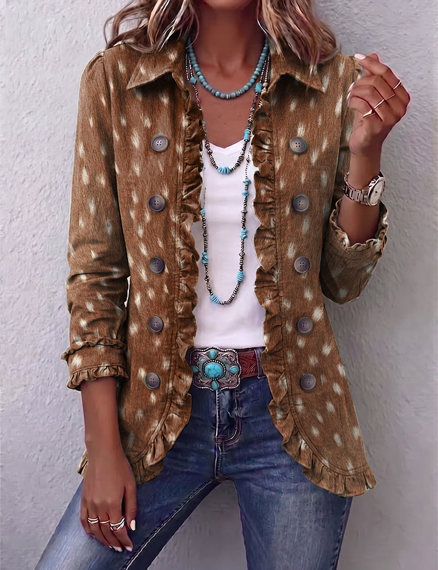 Amelie | Rüschenjacke mit Tiermuster – Bild 1