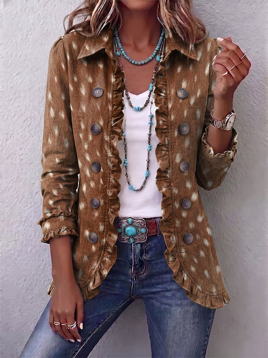 Amelie | Rüschenjacke mit Tiermuster – Bild 1