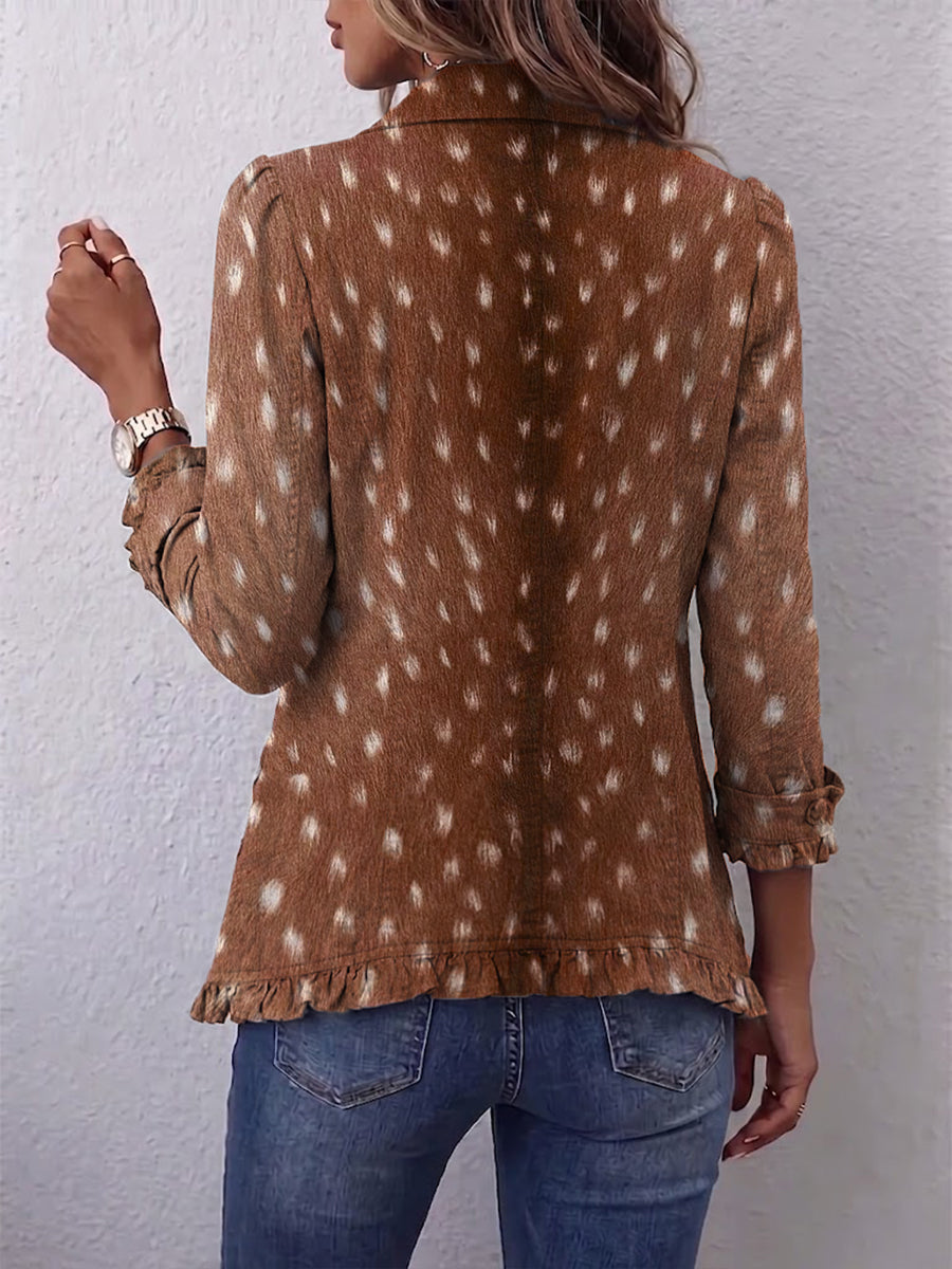 Amelie | Rüschenjacke mit Tiermuster – Bild 2