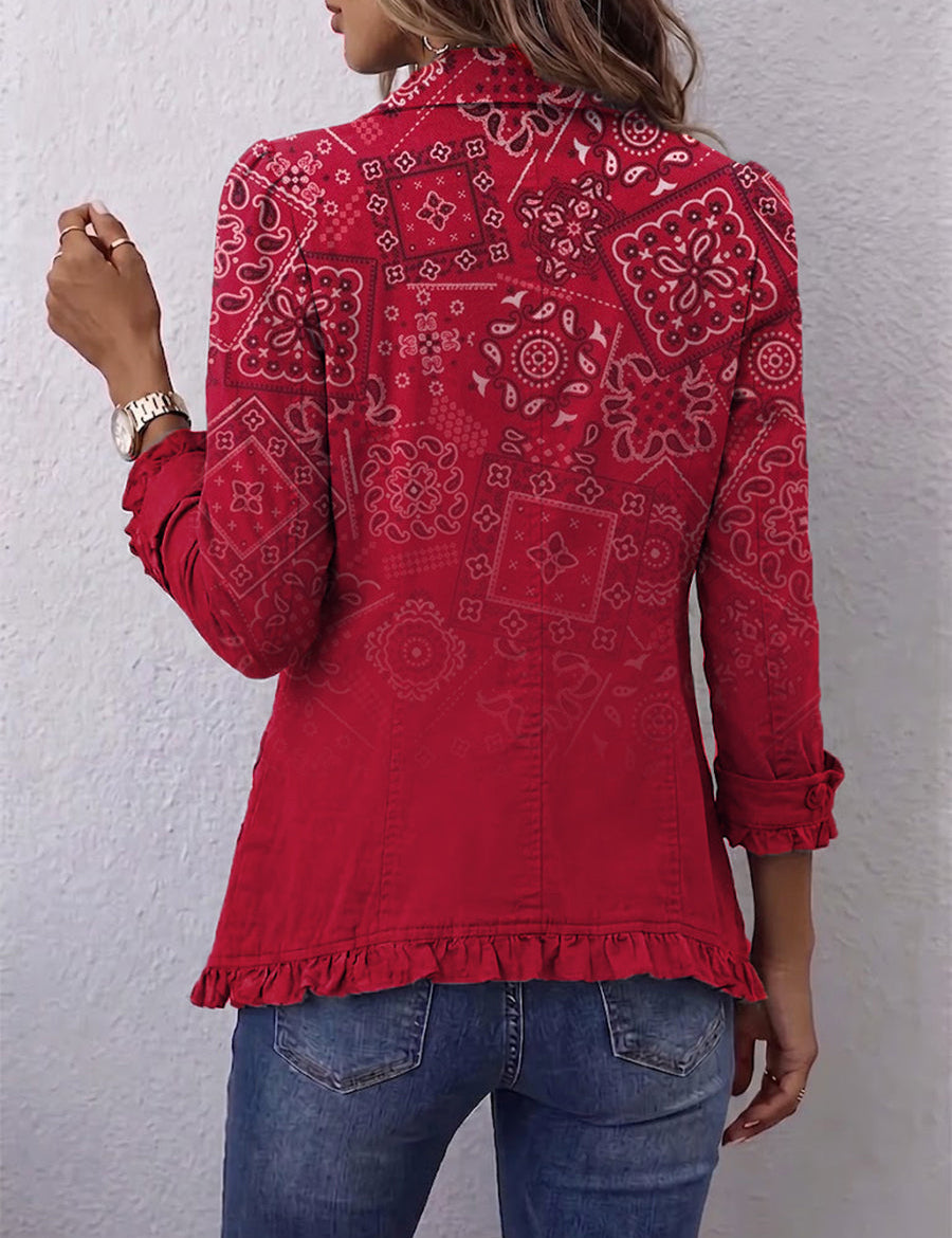 Leonie | Rüschenjacke mit Paisleyverlauf – Bild 2