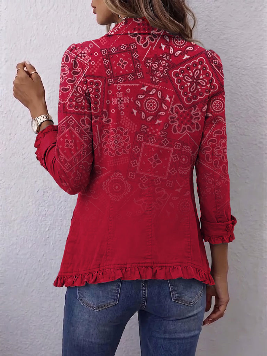 Leonie | Rüschenjacke mit Paisleyverlauf – Bild 2