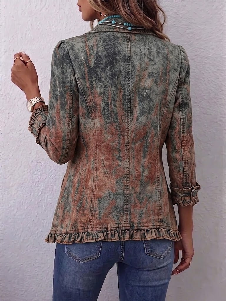Ella | Rüschenjacke mit gemustertem Farbverlauf – Bild 2