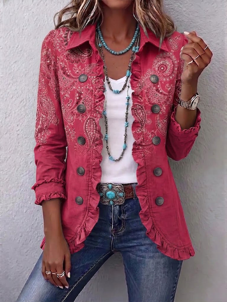 Elisa | Rüschenjacke mit Paisleymuster – Bild 1