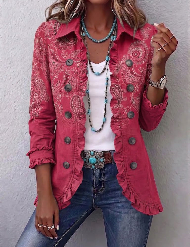 Elisa | Rüschenjacke mit Paisleymuster – Bild 1