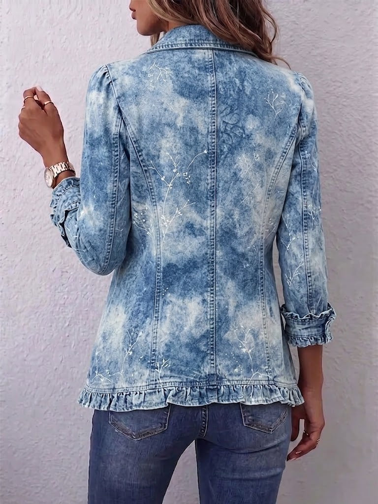 Käthe | Rüschenjacke mit botanischem Farbverlauf – Bild 2