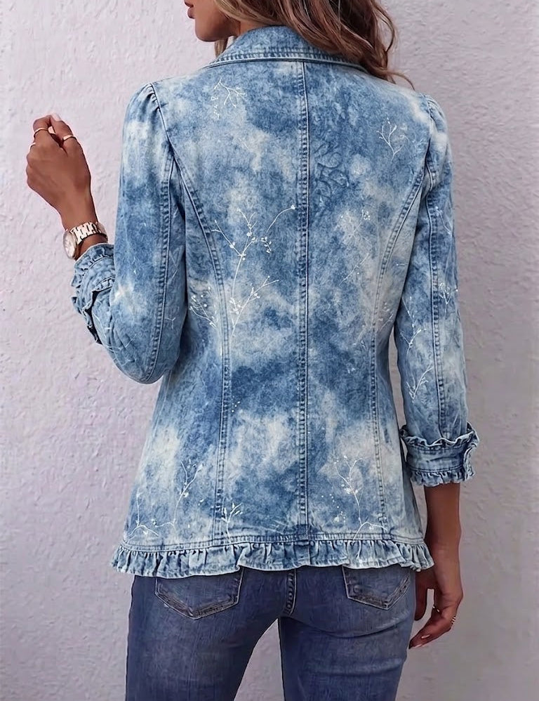 Käthe | Rüschenjacke mit botanischem Farbverlauf – Bild 2