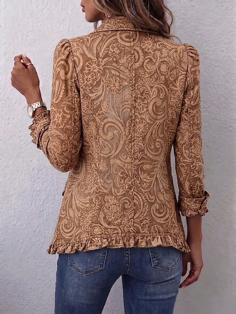 Theresa | Rüschenjacke mit floralen Ornamenten – Bild 2