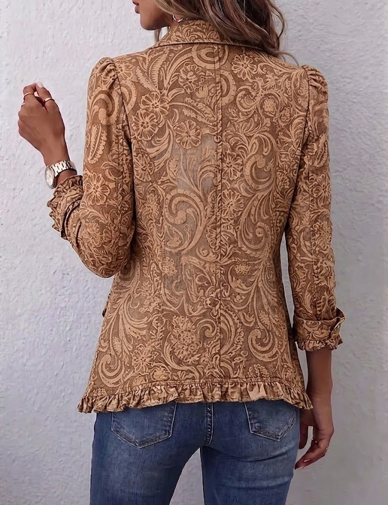 Theresa | Rüschenjacke mit floralen Ornamenten – Bild 2