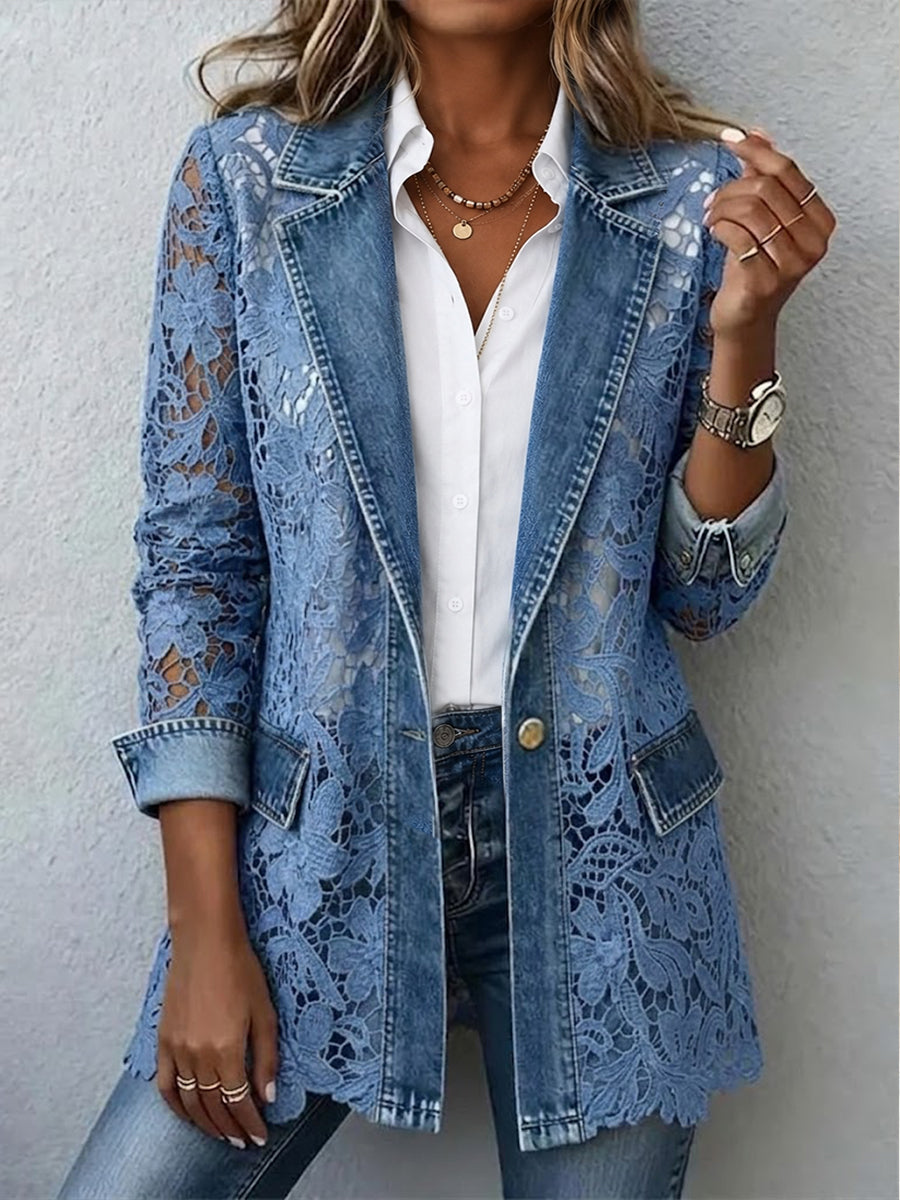 Emilia | Blazerjacke mit floralen Spitzendetails – Bild 1
