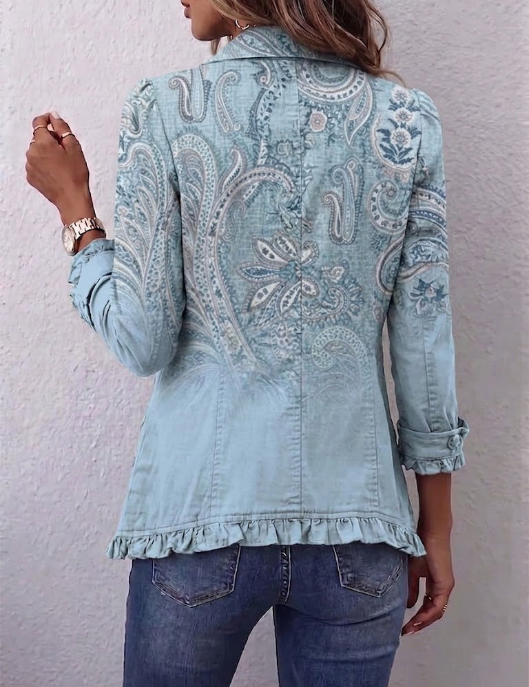 Helene | Rüschenjacke mit Paisleyornamenten – Bild 2