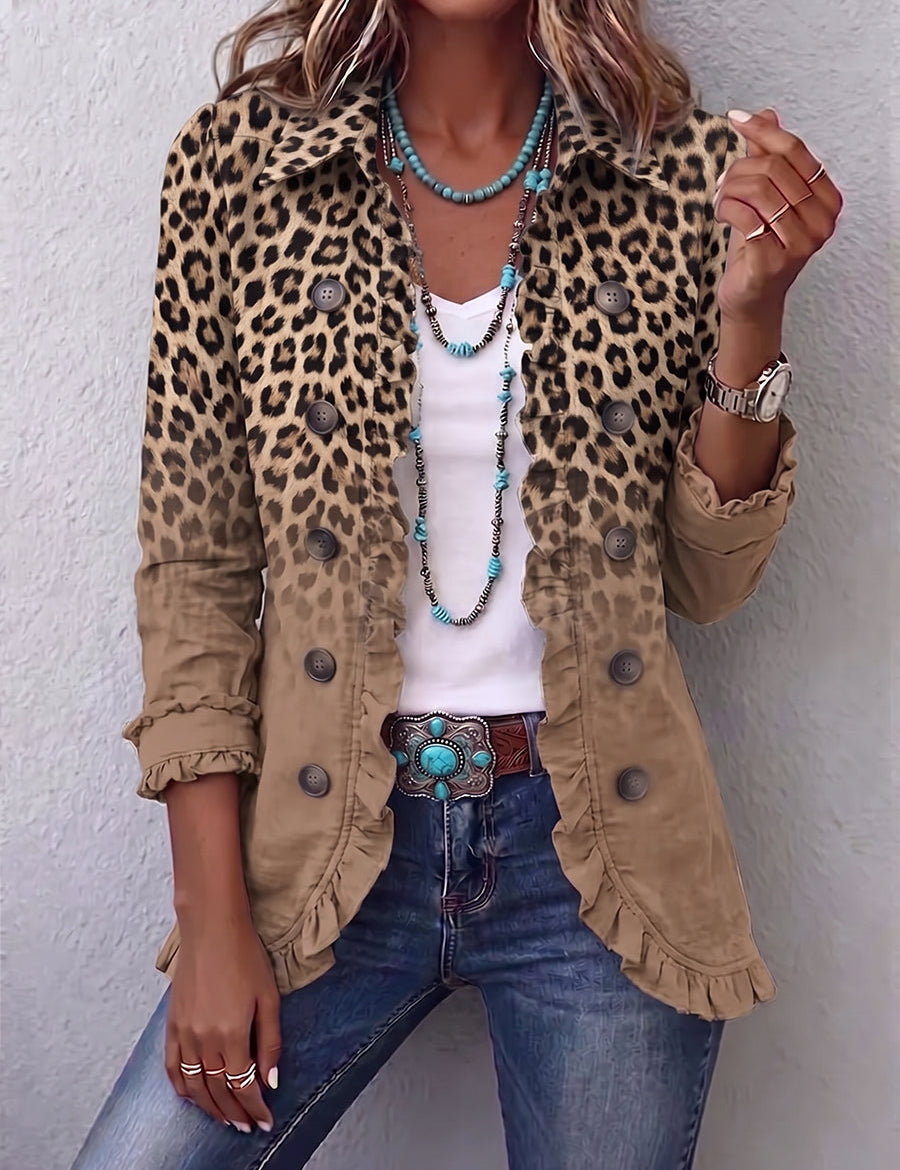 Greta | Rüschenjacke mit Leopardenverlauf – Bild 1