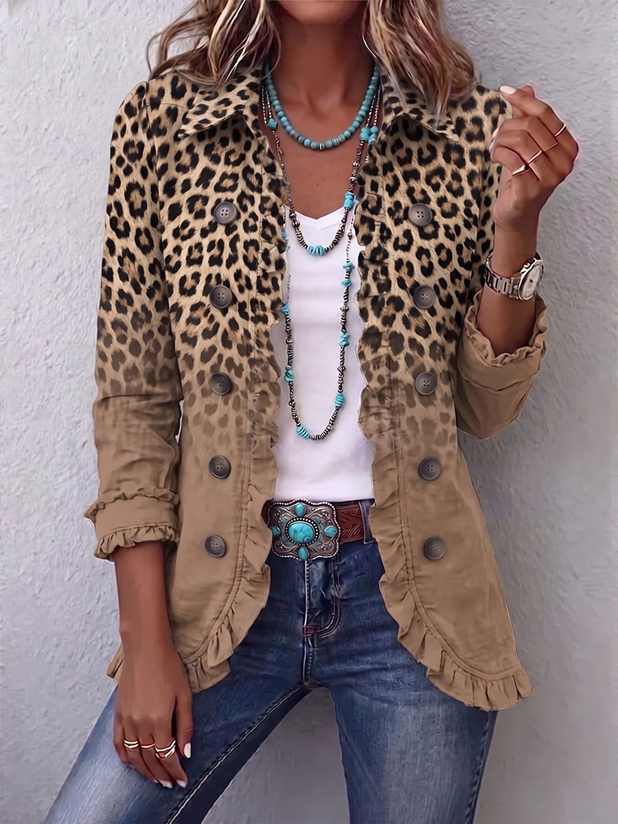 Greta | Rüschenjacke mit Leopardenverlauf – Bild 1