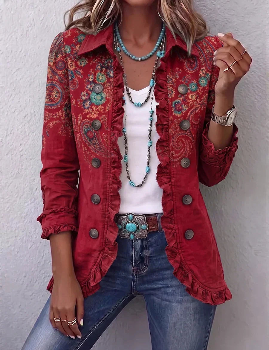 Leni | Rüschenjacke mit Paisleymuster – Bild 1