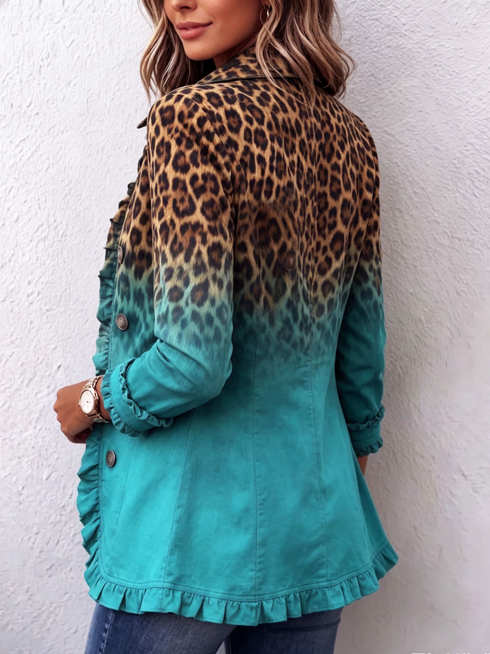 Klara | Rüschenblazer mit Leopardenverlauf – Bild 4