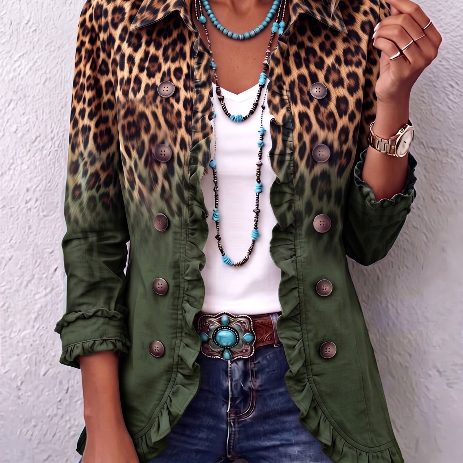 Klara | Rüschenblazer mit Leopardenverlauf – Bild 7