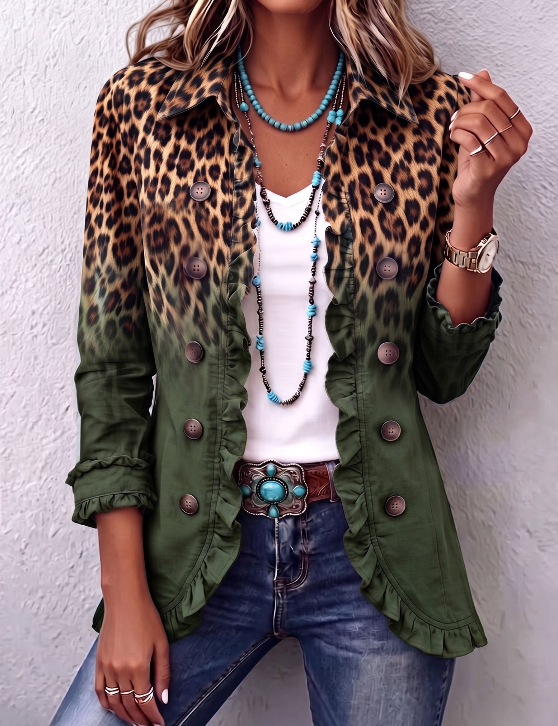 Klara | Rüschenblazer mit Leopardenverlauf – Bild 7