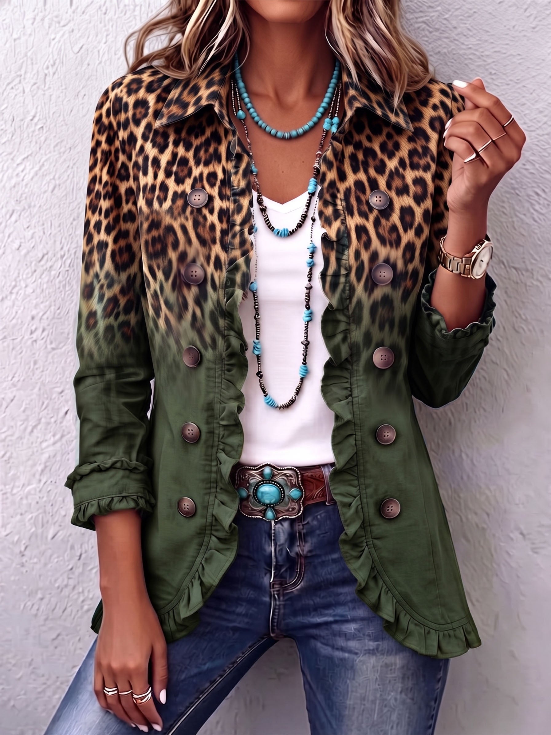 Klara | Rüschenblazer mit Leopardenverlauf – Bild 7