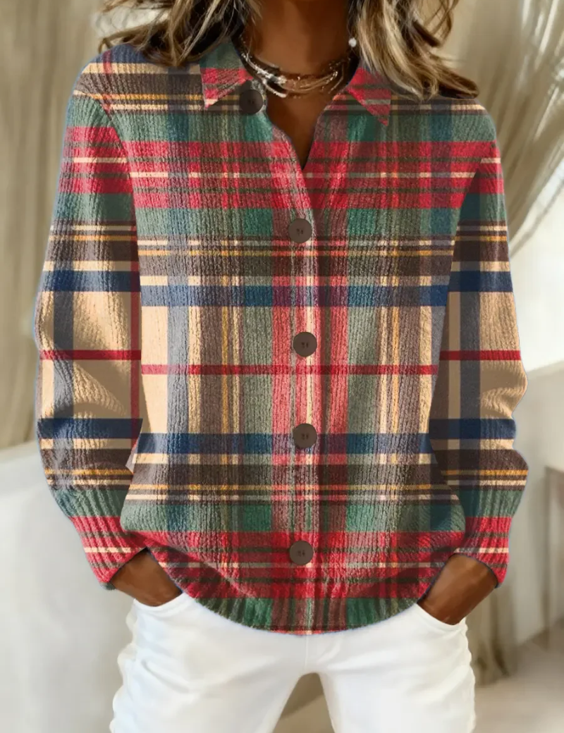 Gisela | Mehrfarbiger Cardigan mit Karomuster – Bild 1