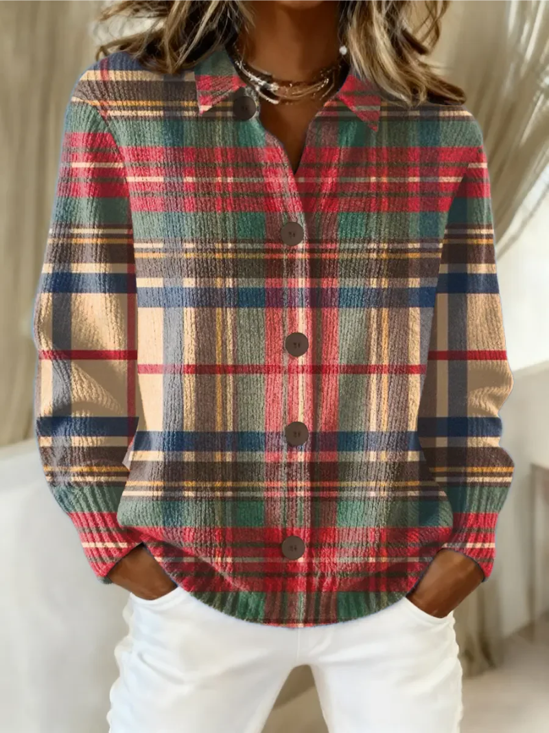 Gisela | Mehrfarbiger Cardigan mit Karomuster – Bild 1
