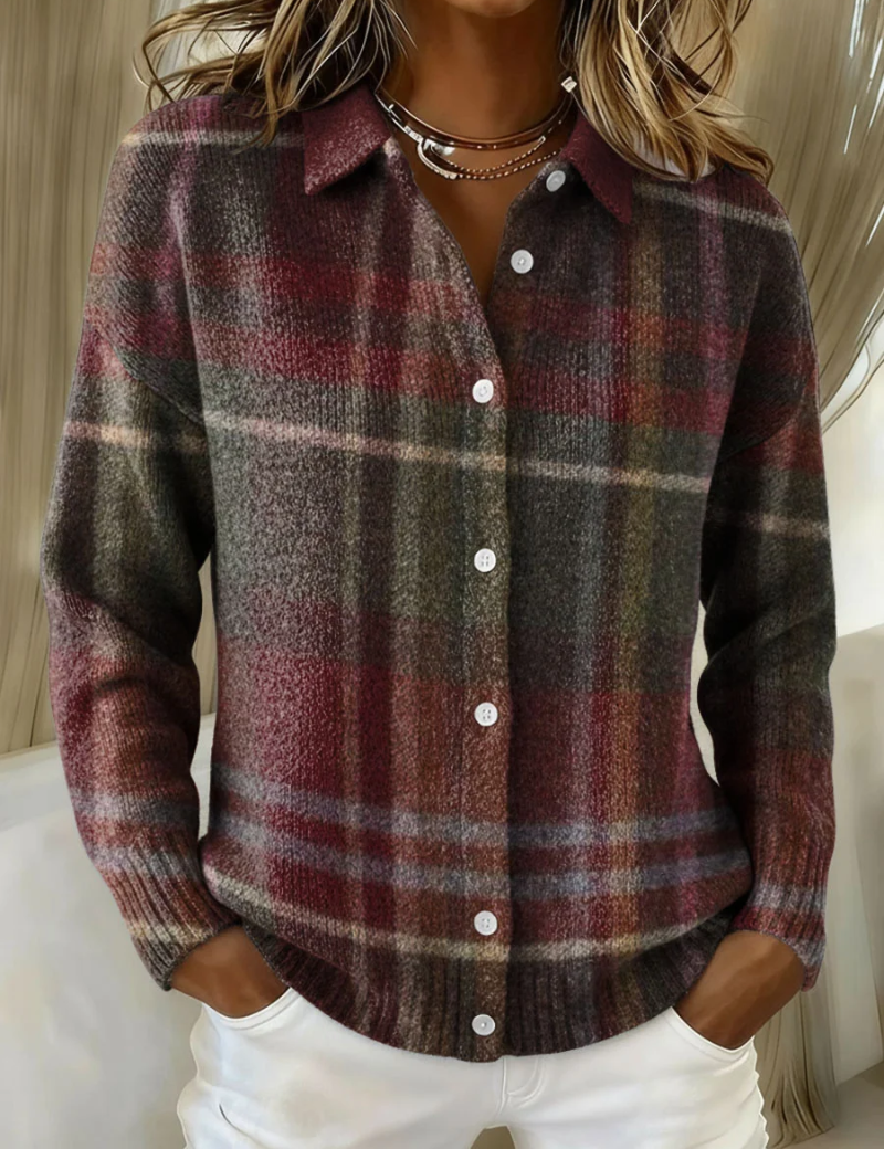 Eleonore | Klassischer Cardigan mit Karomuster – Bild 1