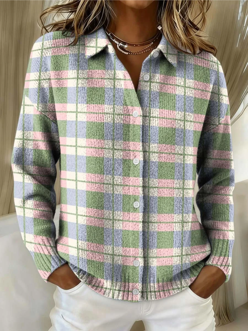 Margot | Karierter Cardigan in Pastelltönen – Bild 1