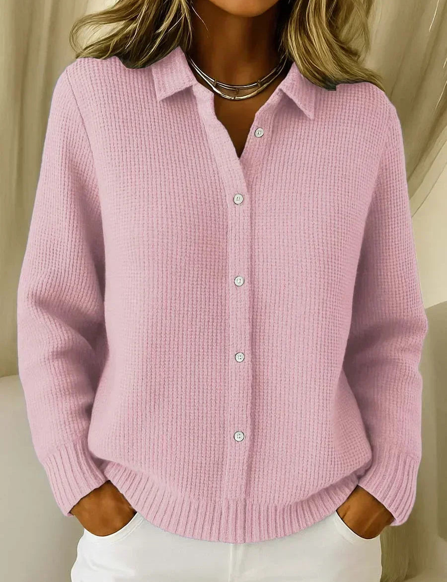 Katharina | Strickcardigan mit Kragen und Knöpfen – Bild 1