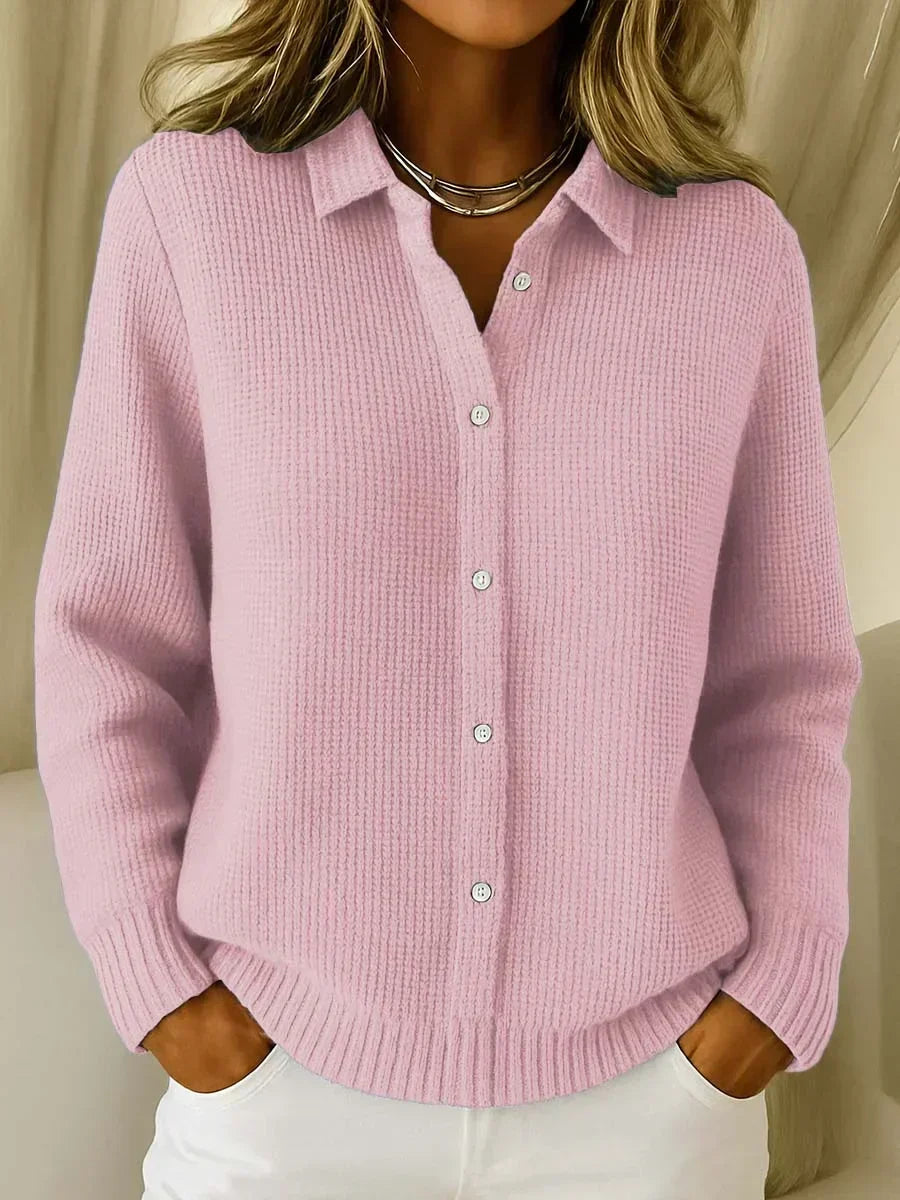 Katharina | Strickcardigan mit Kragen und Knöpfen – Bild 1