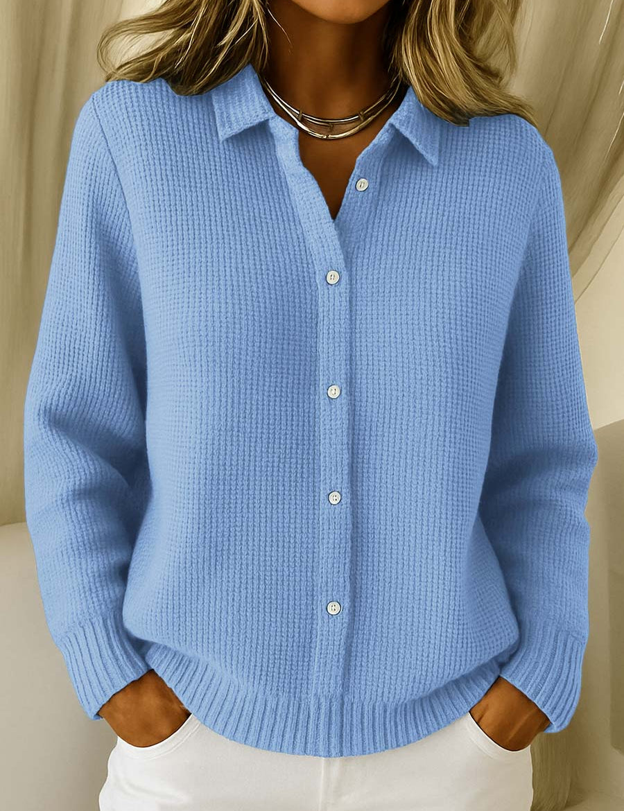 Katharina | Strickcardigan mit Kragen und Knöpfen – Bild 4