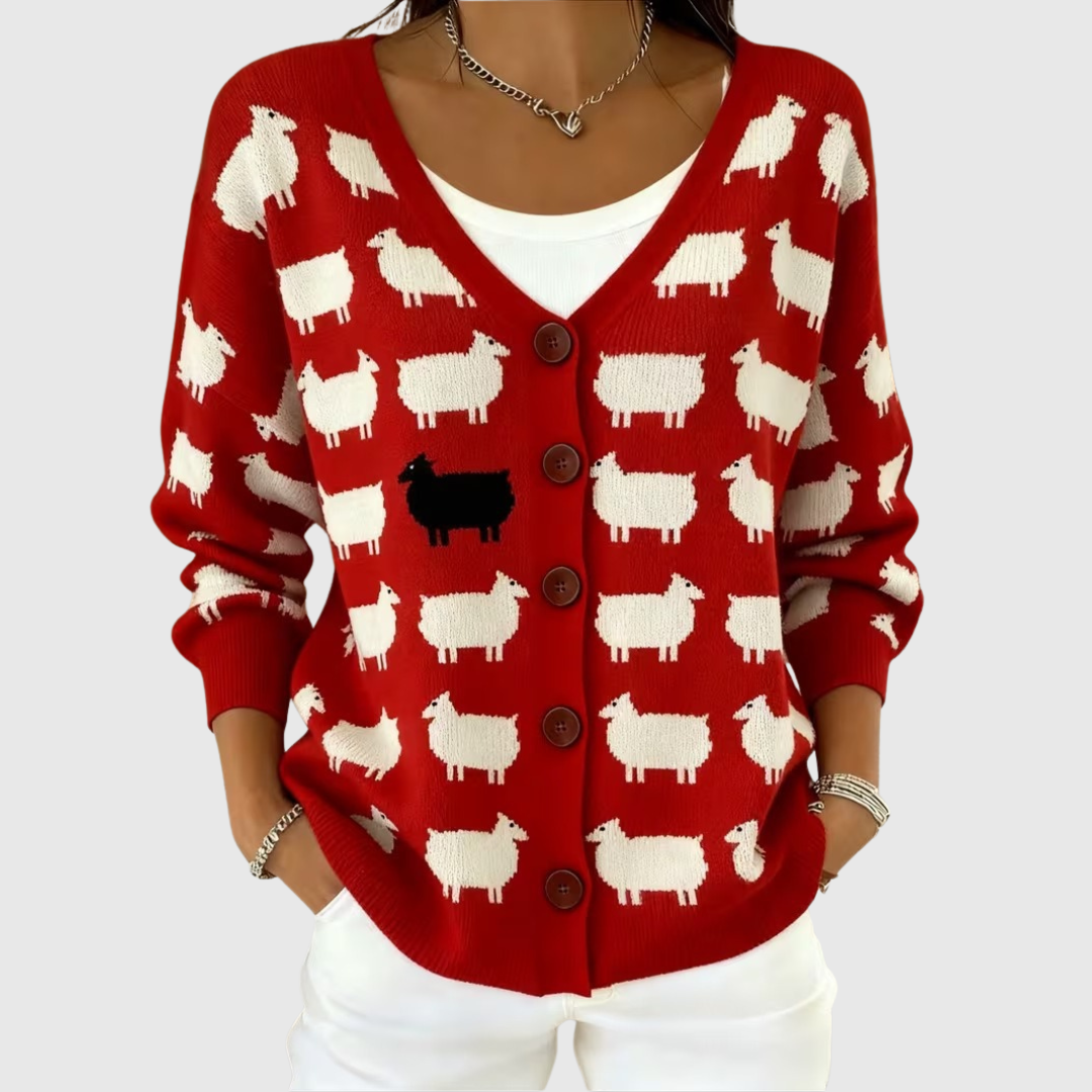 Ghislaine – Bequeme Strickjacke mit Kapuze