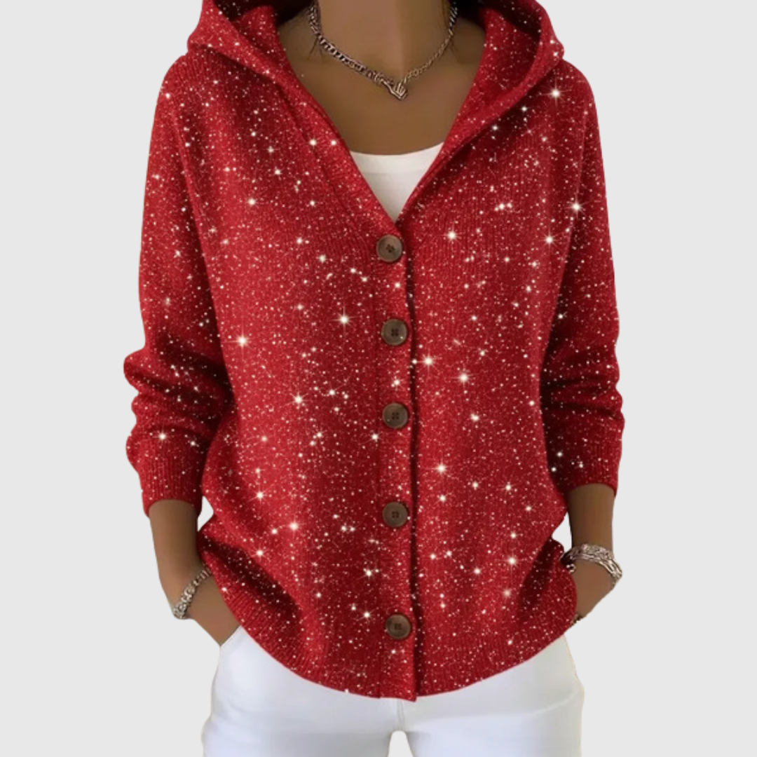 Karine – Bequeme Strickjacke mit Kapuze
