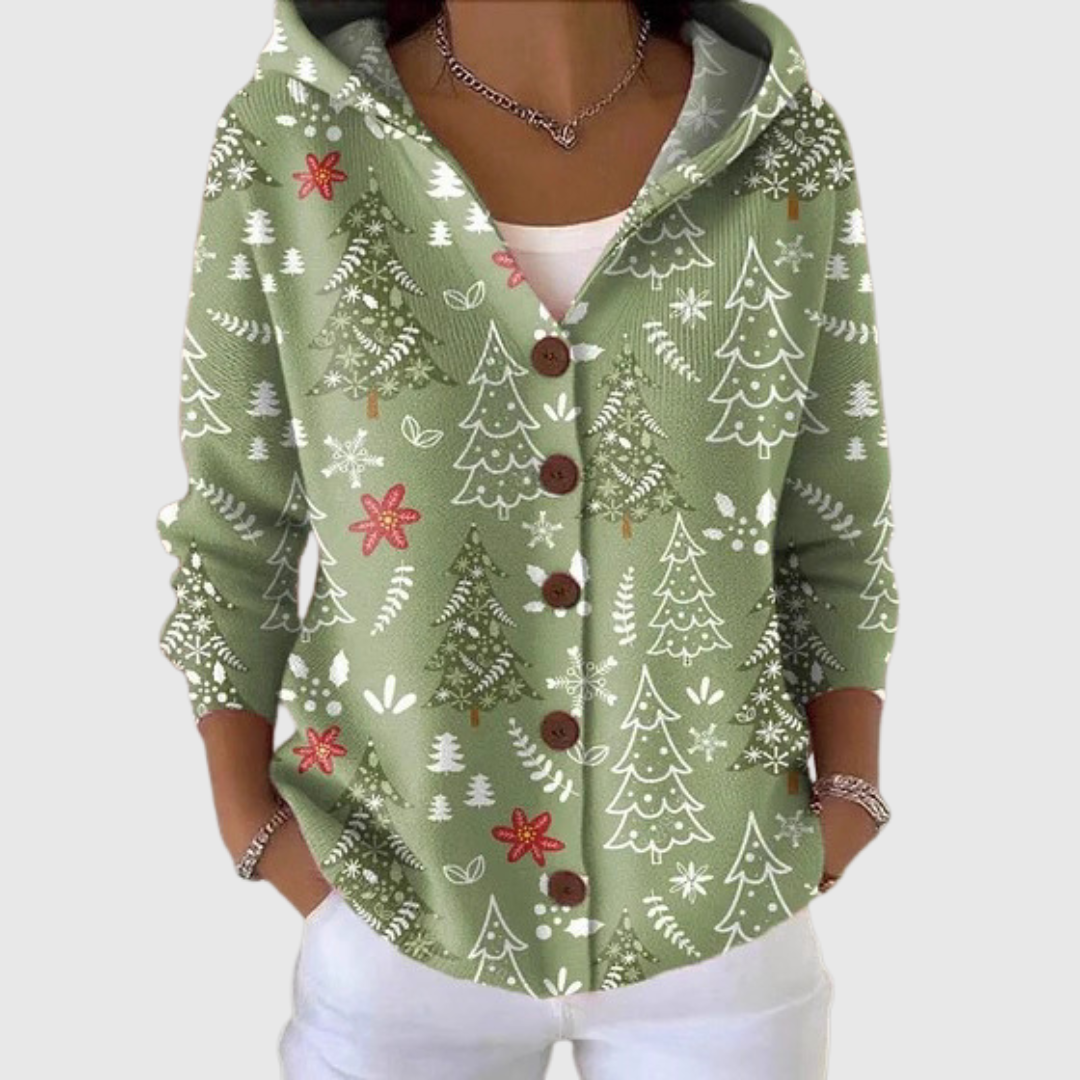 Nathalie – Bequeme Strickjacke mit Kapuze