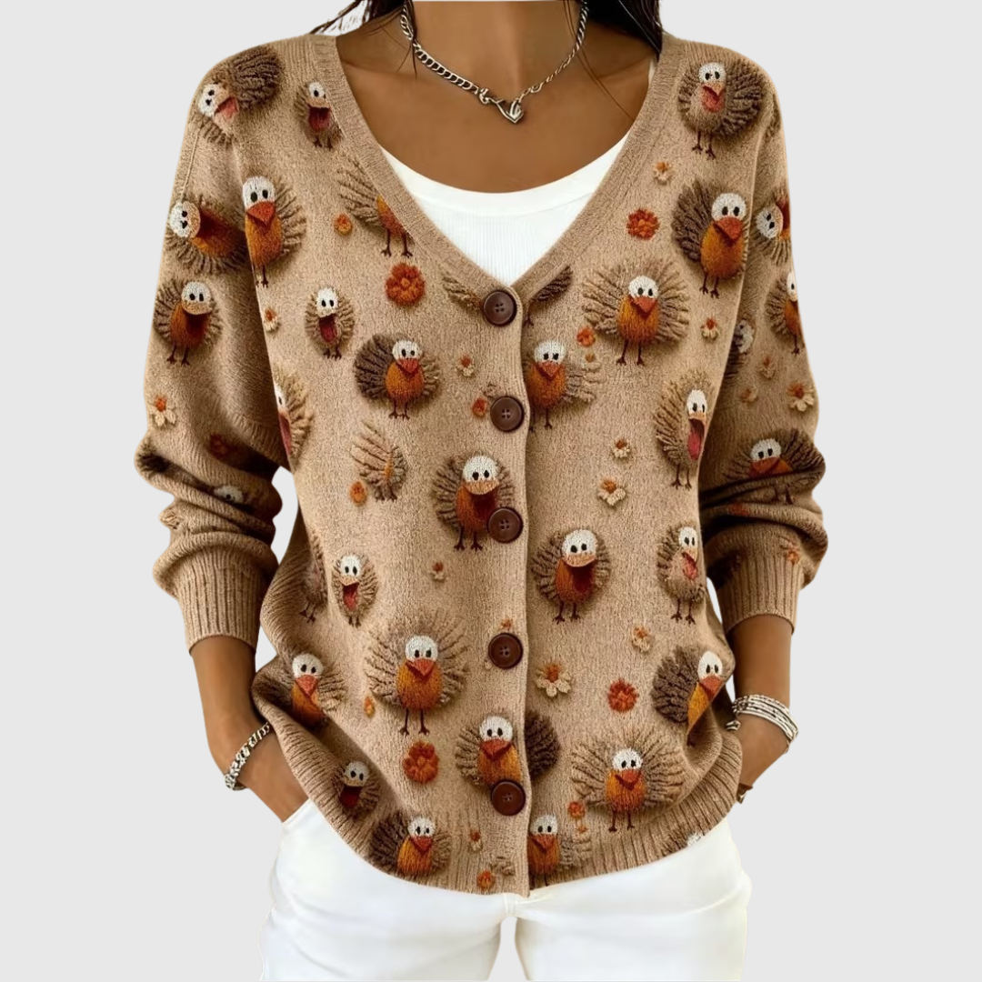 Ursule – Bequeme Strickjacke mit Kapuze
