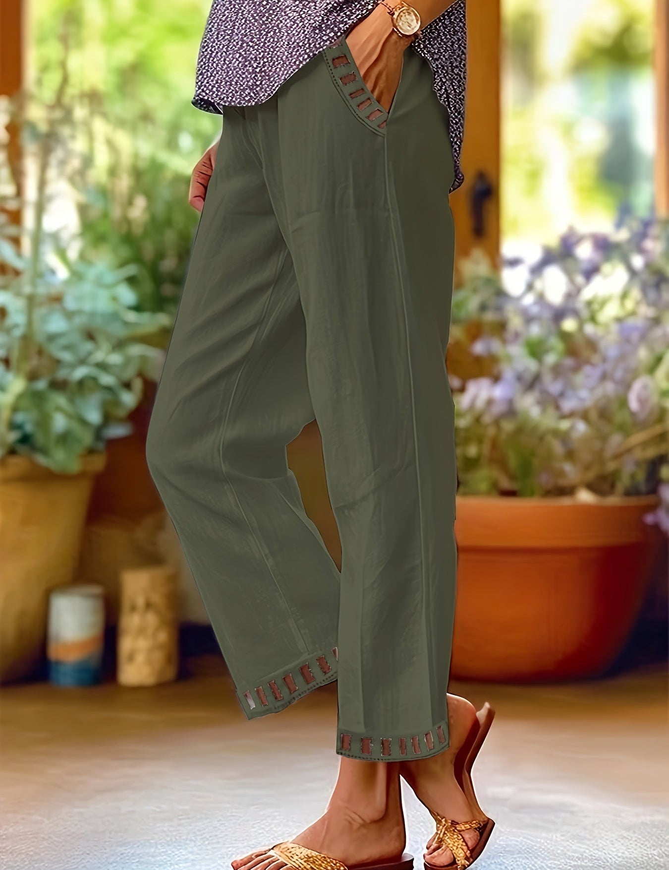 Elena-Maria | Relaxed Fit Hose mit Details