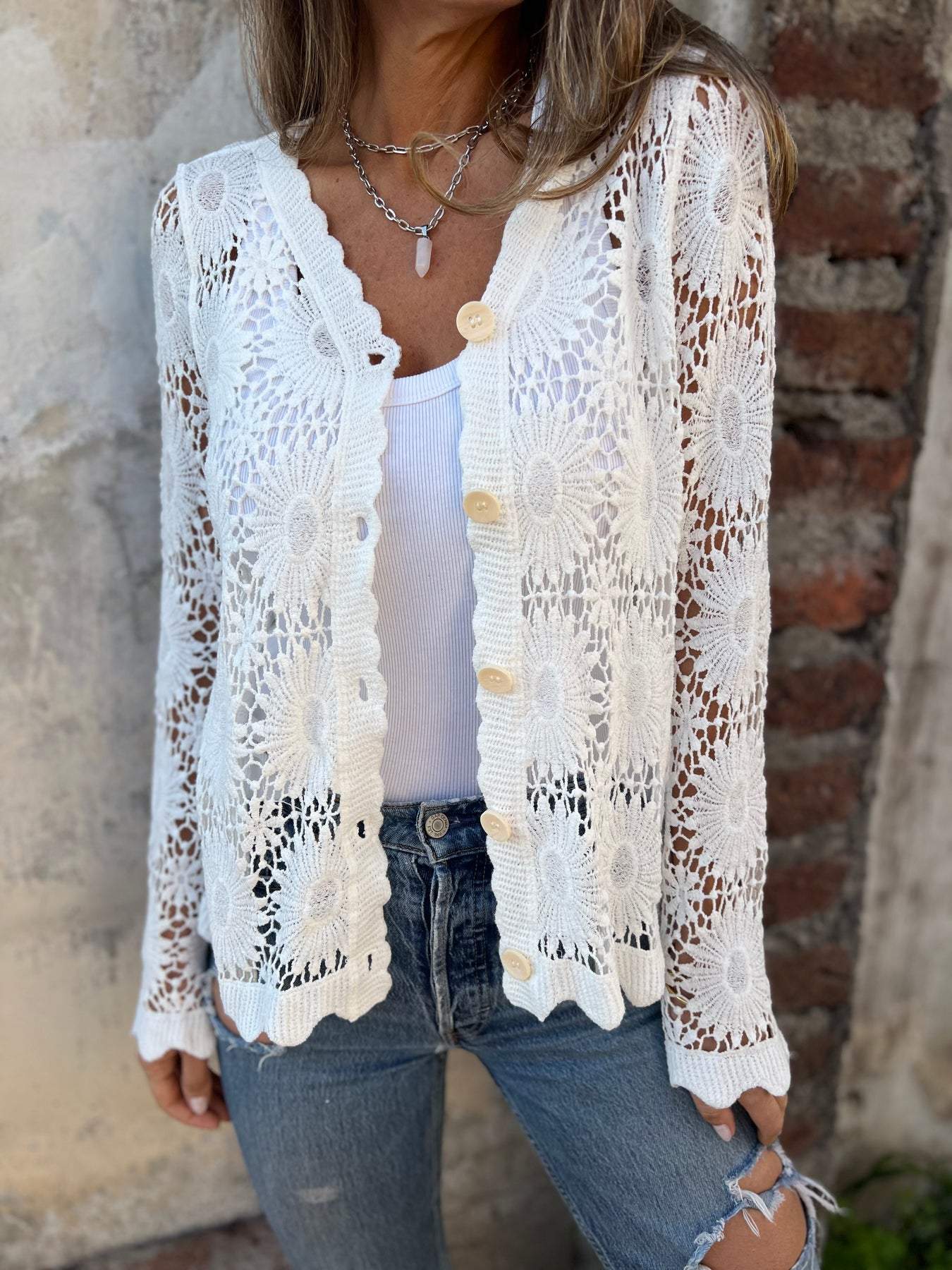 Nadia | Bequeme Spitze Cardigan – Bild 2
