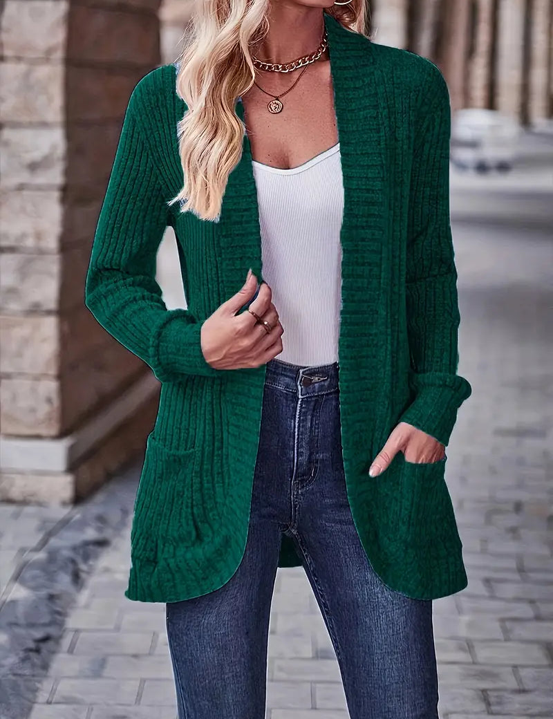 Neva | Eleganter lang-sleeved ribbed-Strickcardigan – Bild 13