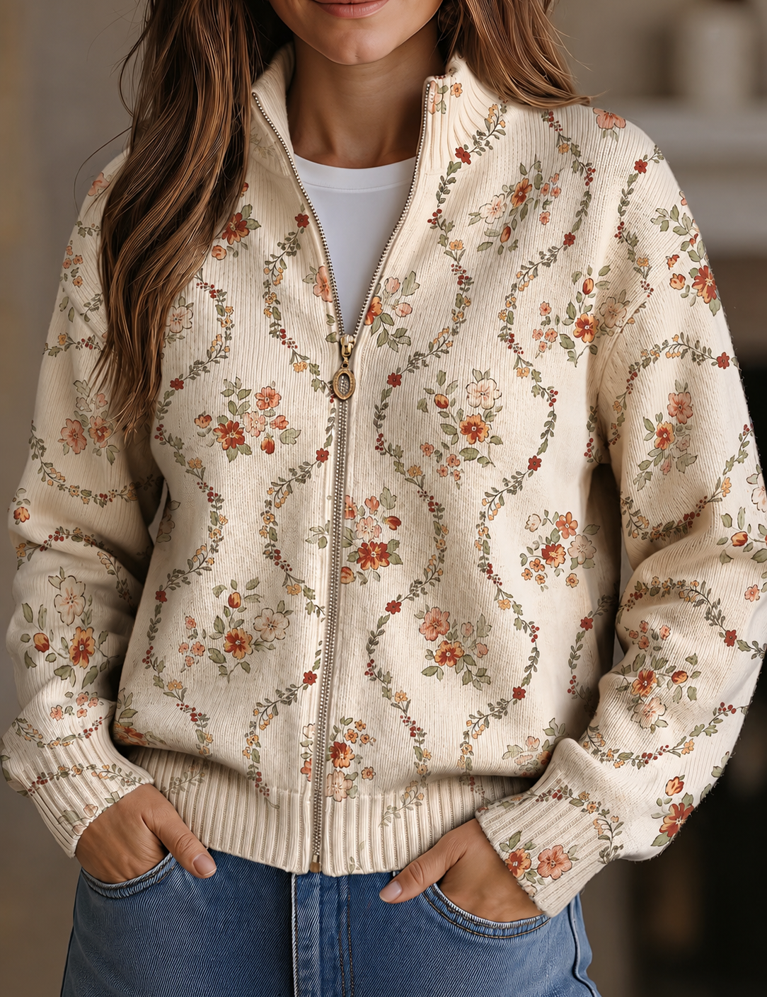 Persephone | Cardigan mit Blumenprint – Bild 1