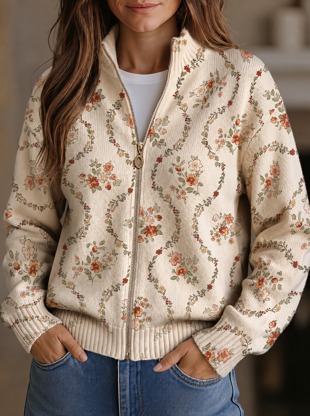 Persephone | Cardigan mit Blumenprint – Bild 1