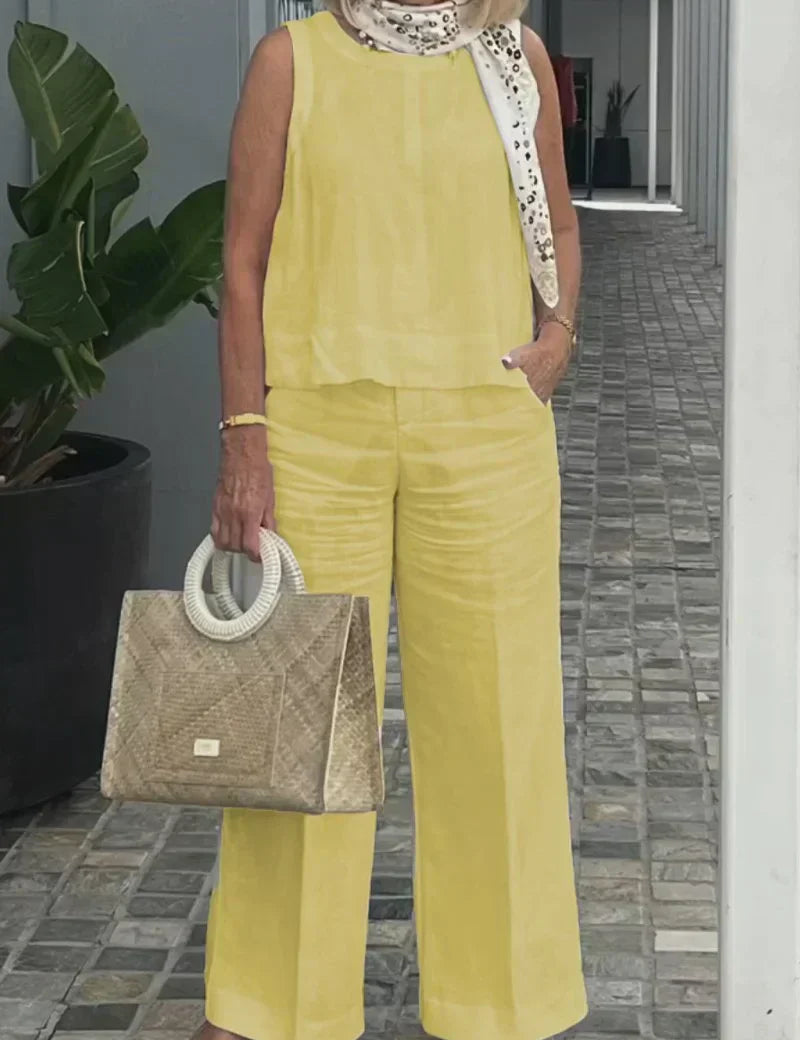 Ana-Roxana | Ärmelloser Baumwoll-Jumpsuit