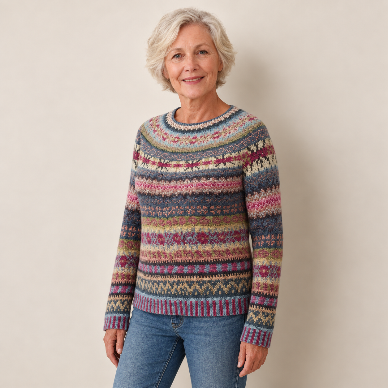 Felicia – Fair-Isle-Pullover, alternative Pose