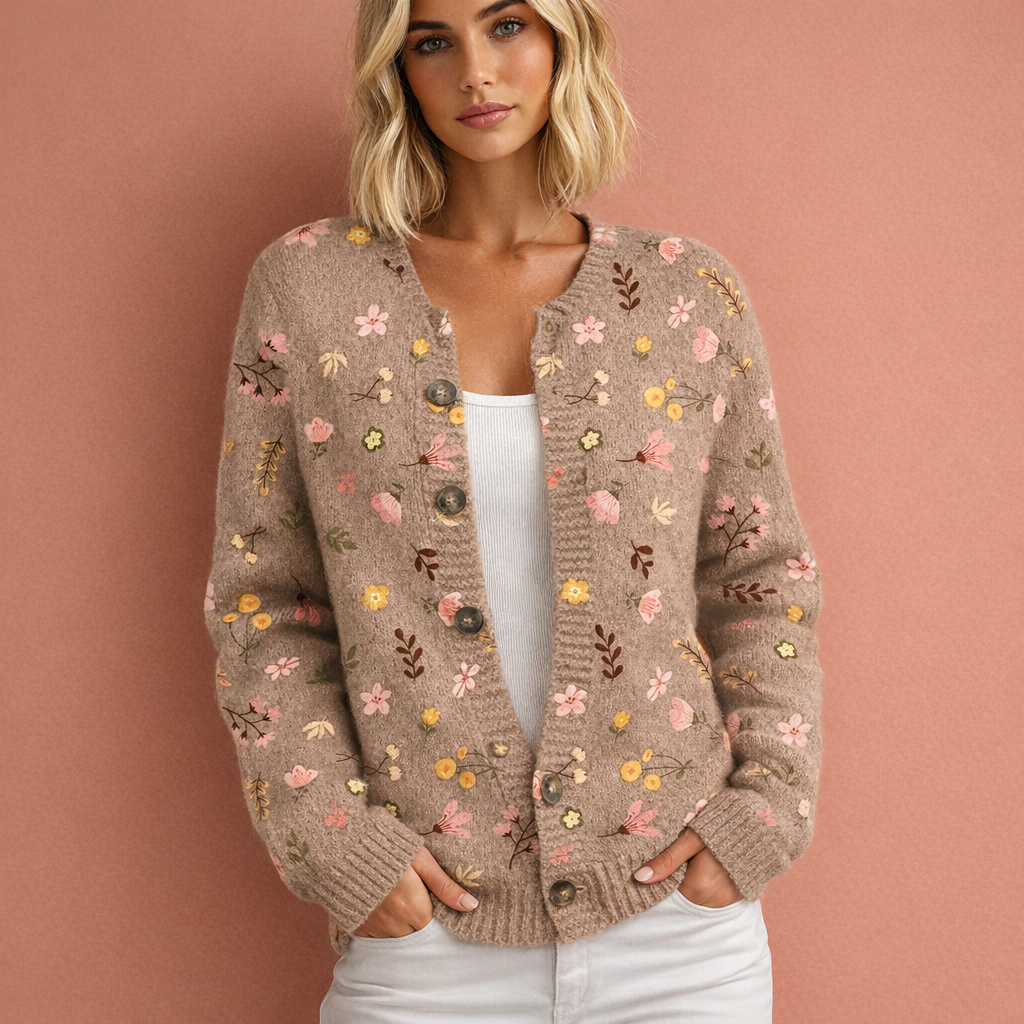 Florina cardigan floral maro