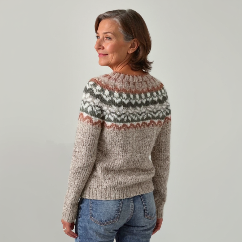 Olivia – Pullover mit nordisch inspiriertem Muster, Ansicht 3