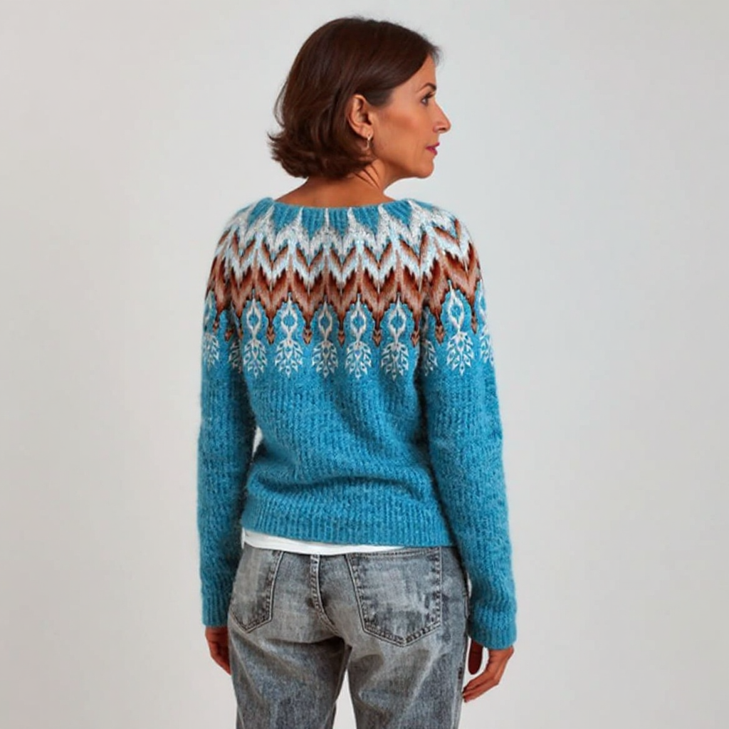Evelyn – Pullover mit nordisch inspiriertem Muster, Ansicht 3